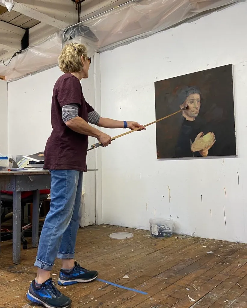 Kathryn_Geismar_In process painting the monk Kathryn_Geismar_In process painting the monk